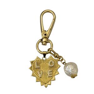 LOVE and Pearl Bag Charm or Key Chain Keychain NEW w Pouch
